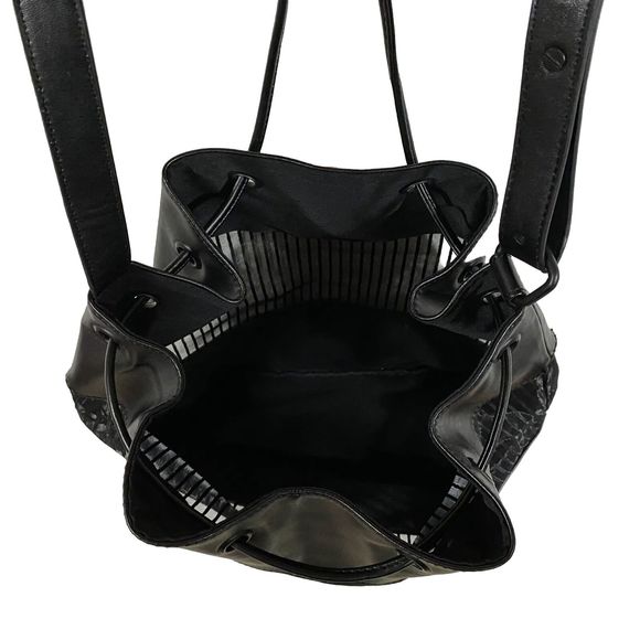 BCBGeneration Drawstring Mesh Middle Tote Handbag Purse - Picture 16 of 16